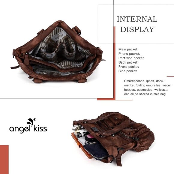 Purses and Handbag for Women Soft PU Leather Shoulder Handbag Women Tote Satchel - Picture 6 of 7